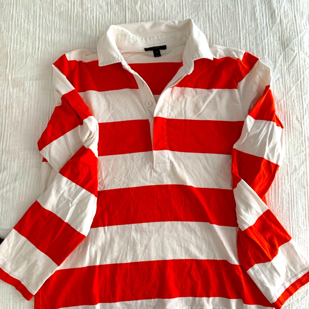 CLASSIC JCREW STRIPED RUGBY POLO - size M